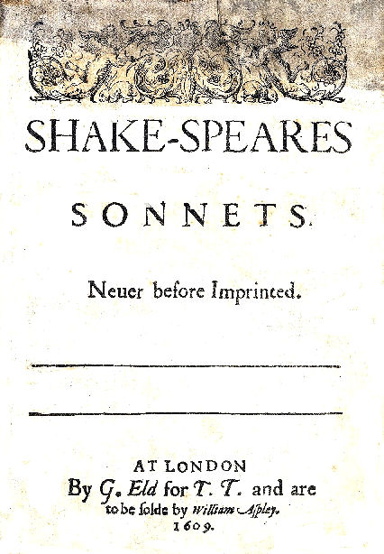 Im Jahr 1609 veröffentlichte Shakespeare 154 Sonette in diesen "Sonnets" - Druck.
