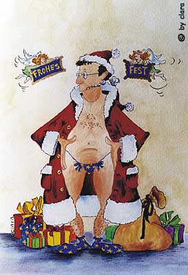 Weihnachtsmann Clara-Cartoon